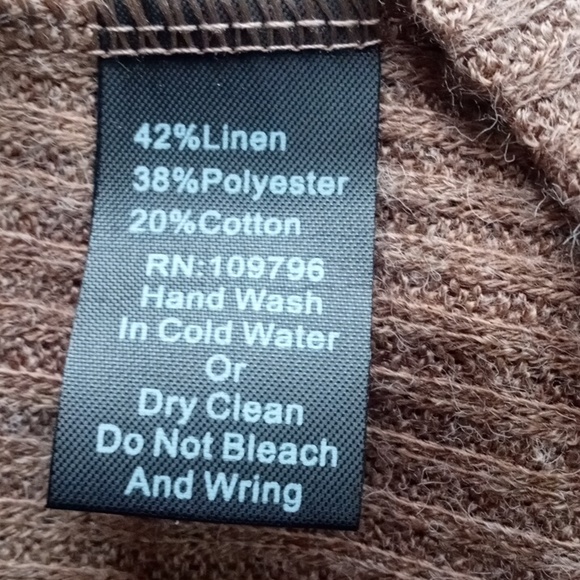 Pretty Angel Brown Long Sleeve Knit Dress with Lace Ruffle Hem Linen - Picture 8 of 8